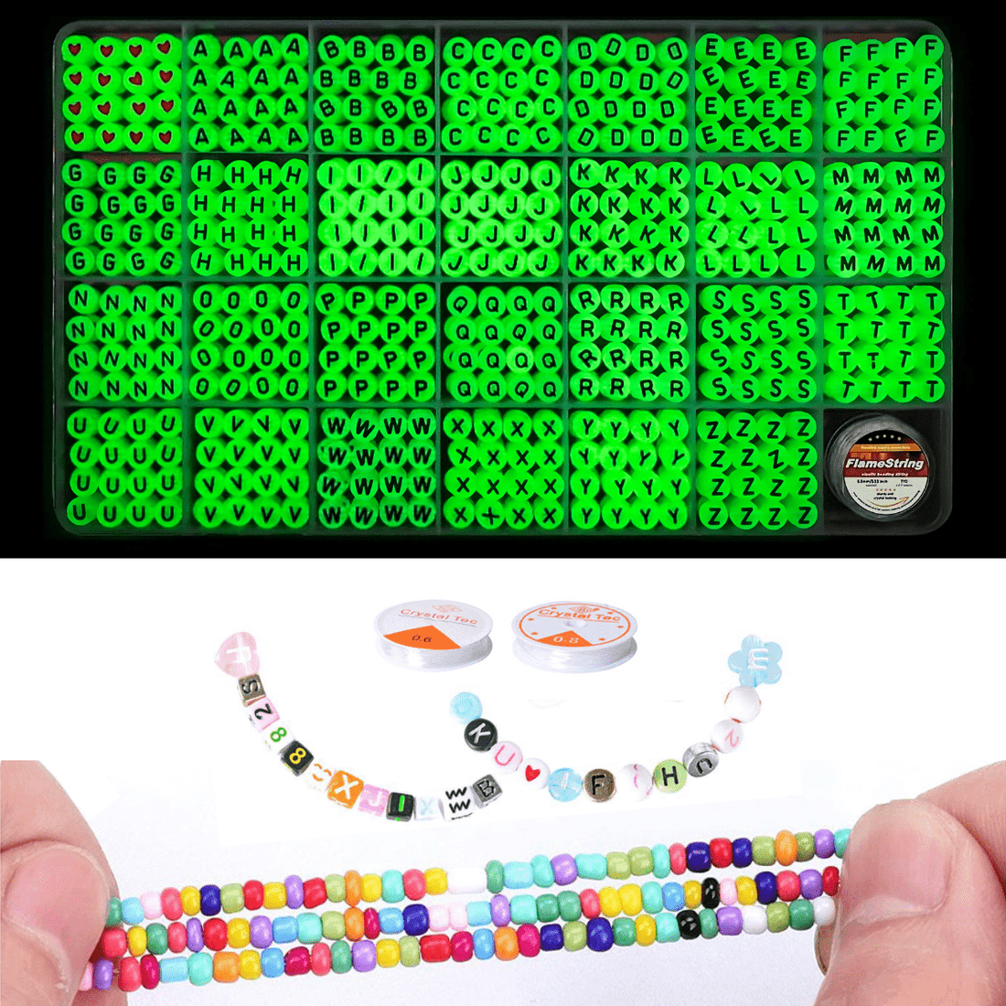 Rave Essentials Co. Regular 1800pc 1800pc Glow-In-The-Dark Kandi Kit