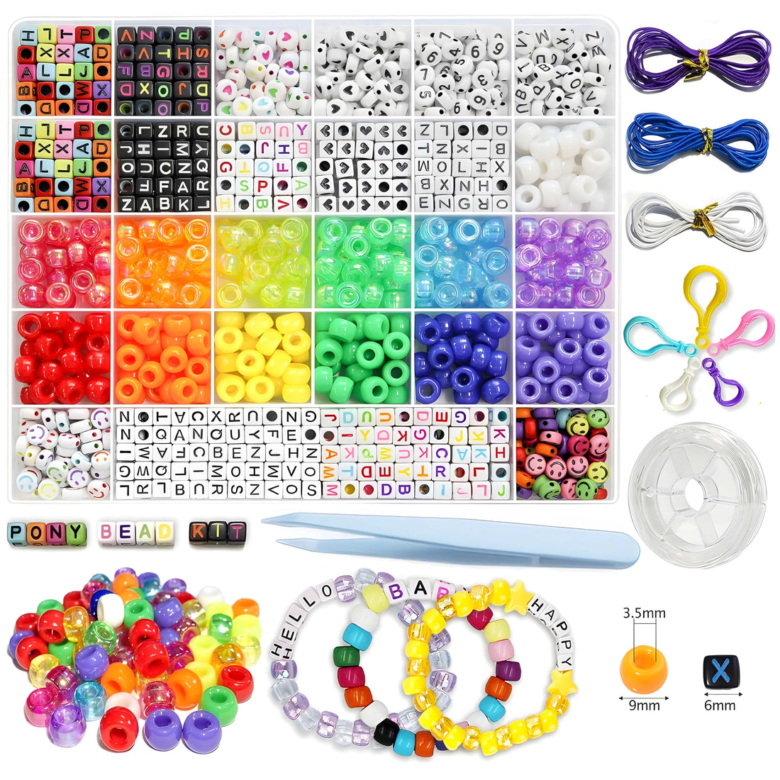 Rave Essentials Co. 1300pcs Upgraded Kandi Making Kit / 3-5 Day Expedited Shipping [USA ONLY] 960pc Essential Kandi Bracelet Kit