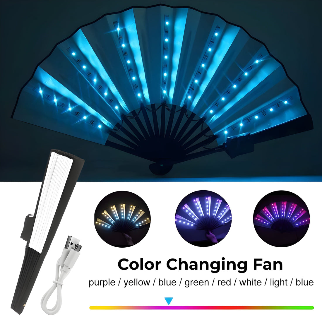 Rave-Essentials Co. Color Changing Luminus™ LED Rave Fan