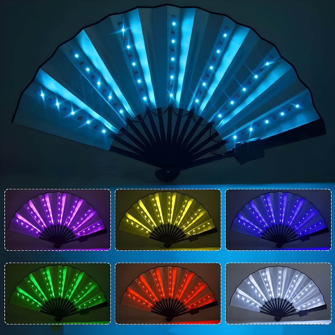 Rave-Essentials Co. Colorful Remote Controlled Color Changing Luminus™ LED Rave Fan