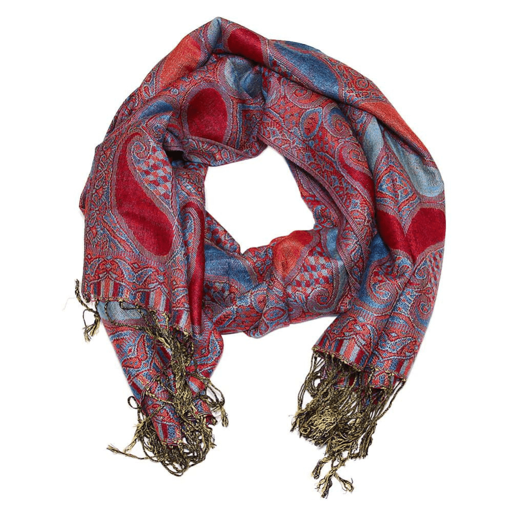 Rave Essentials Co. 3-5 Day Expedited Shipping [USA ONLY] / Style 2 - Red Blue RE® Deluxe Paisley Pashmina