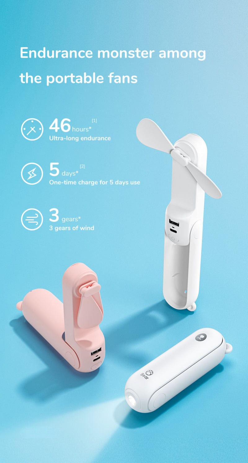 Rave-Essentials Co. Power Bank Charger + Fan + Flashlight Hybrid