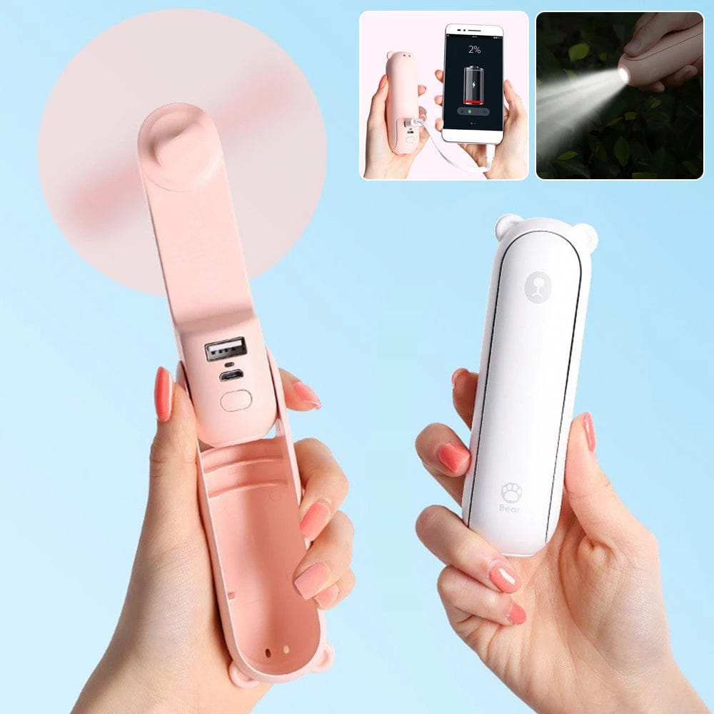 Rave-Essentials Co. Power Bank Charger + Fan + Flashlight Hybrid