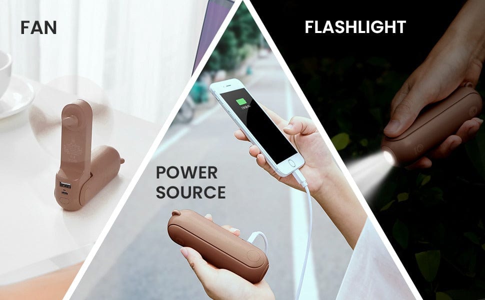 Rave-Essentials Co. Power Bank Charger + Fan + Flashlight Hybrid