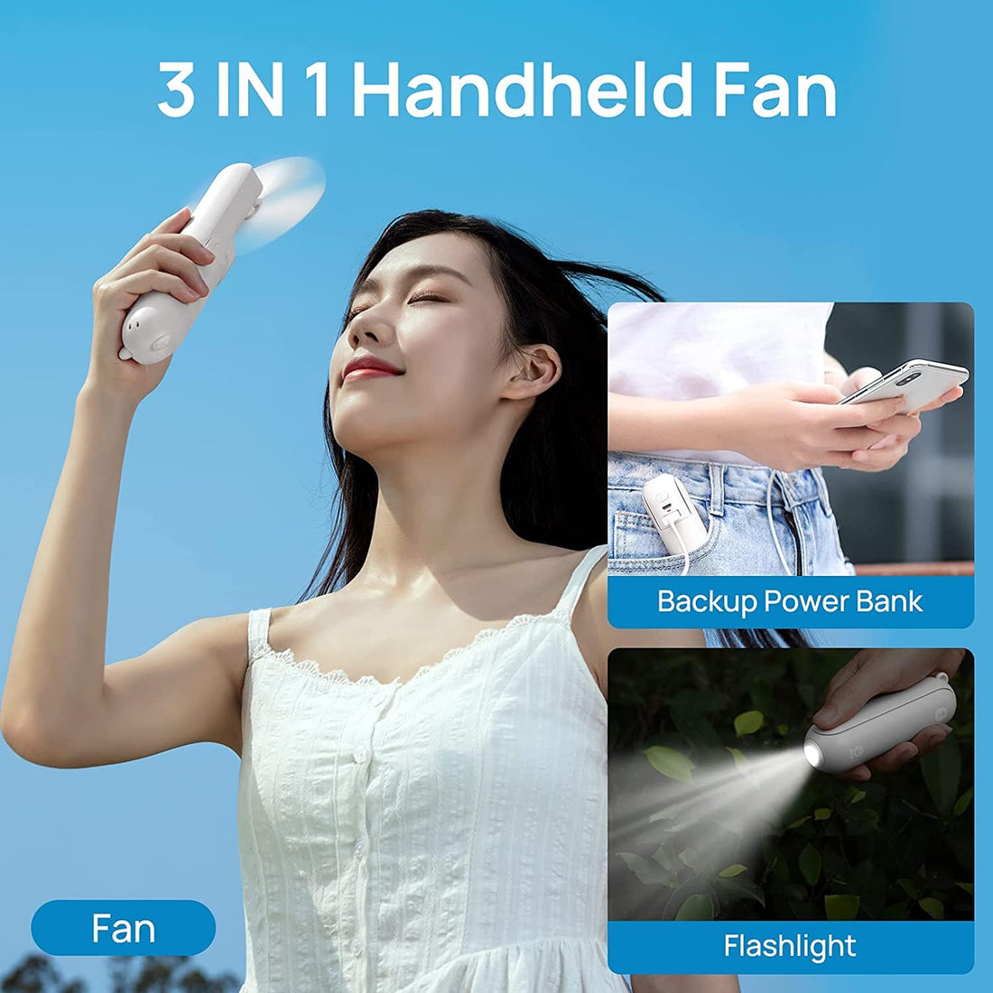 Rave-Essentials Co. Power Bank Charger + Fan + Flashlight Hybrid