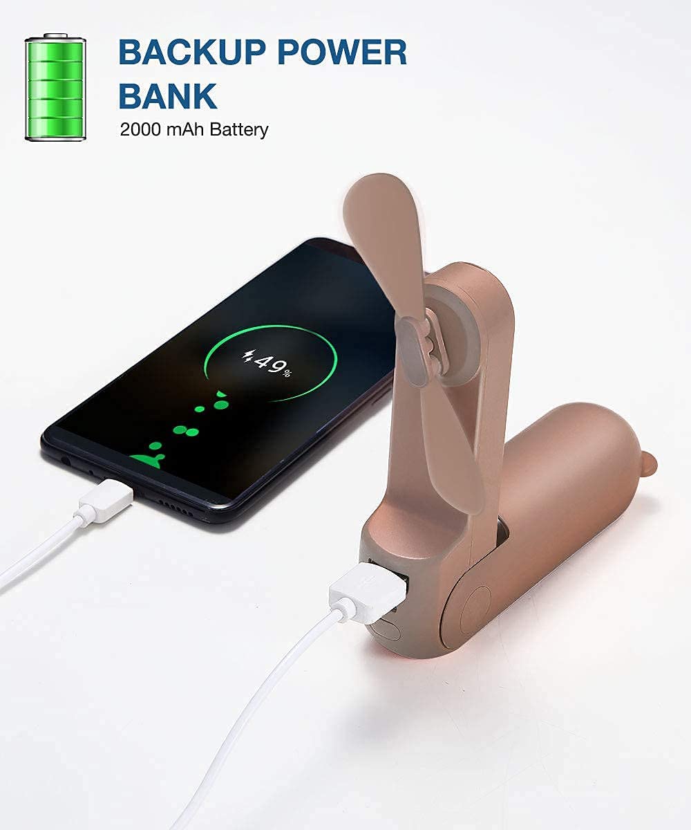 Rave-Essentials Co. Power Bank Charger + Fan + Flashlight Hybrid