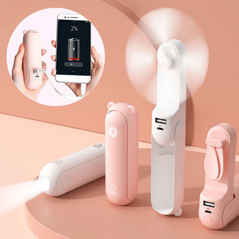 Rave-Essentials Co. Power Bank Charger + Fan + Flashlight Hybrid
